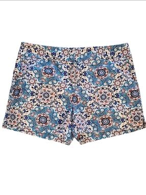 LOFT Multi-Blue Medallion Print Shorts Sz: 10 Boho Beachy Riviera